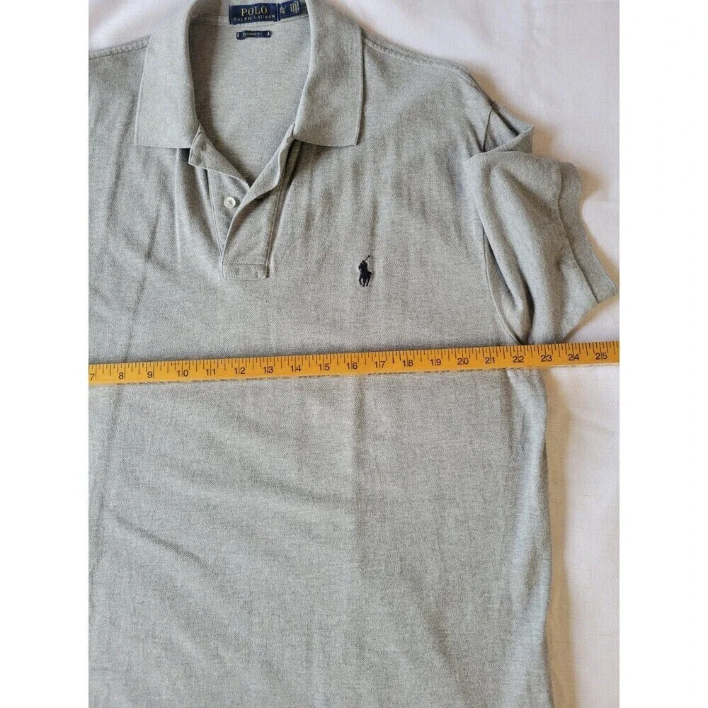 Polo Ralph Lauren Men's Classic Fit Polo Shirt Grey Embroidered Logo Size XL